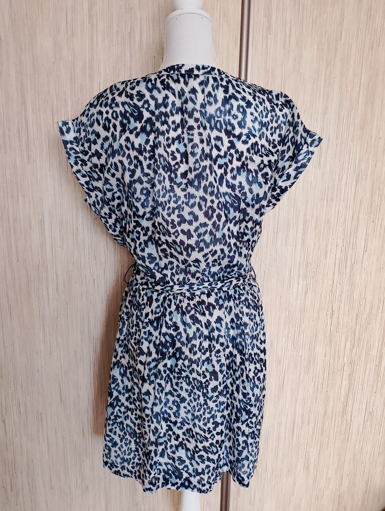Sukienka z kieszeniami, panterka blue.