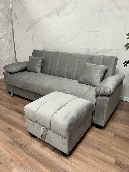 Sofá-cama barato com puff - envió