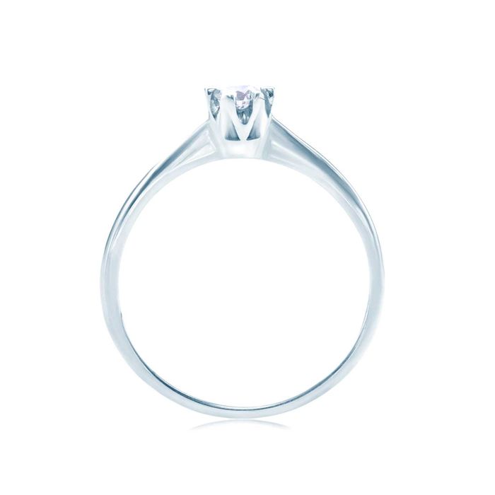 Pierścionek zaręczynowy (NOWY)  SAVICKI  białe złoto, diament 0,10ct