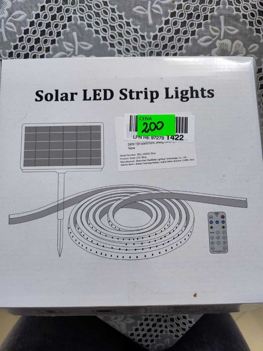 Solarna taśma LED 15 m z pilotem