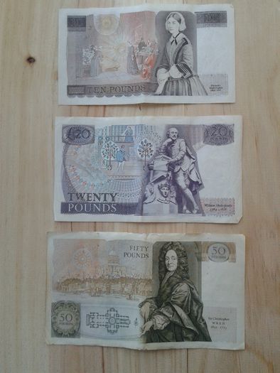 Notas de Banco antigas: Escudos, Libras, Pesetas, Francos