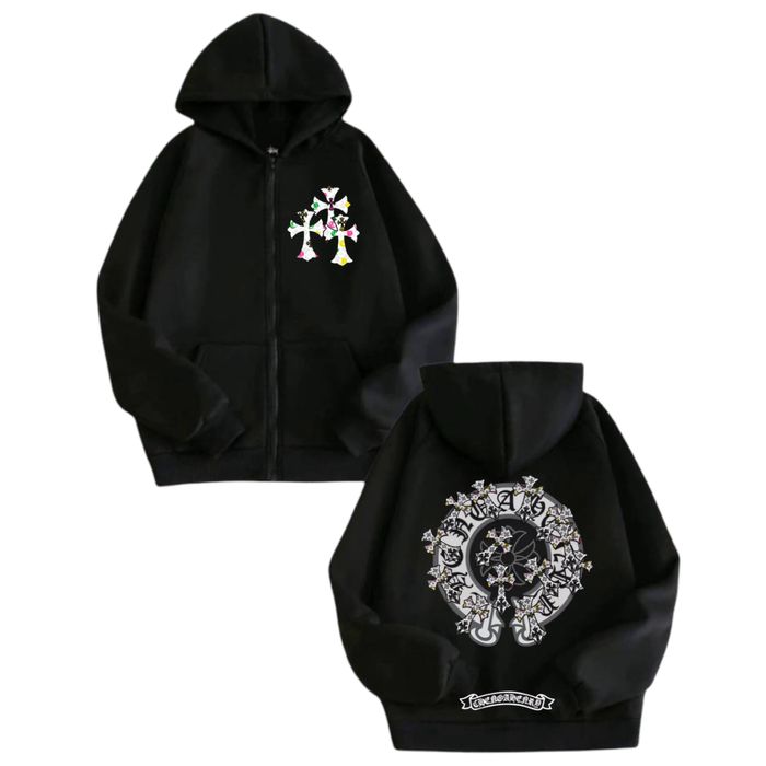 Зип-Худи Chrome Hearts Logo унисекс Хром Хартс с крестами толстовка