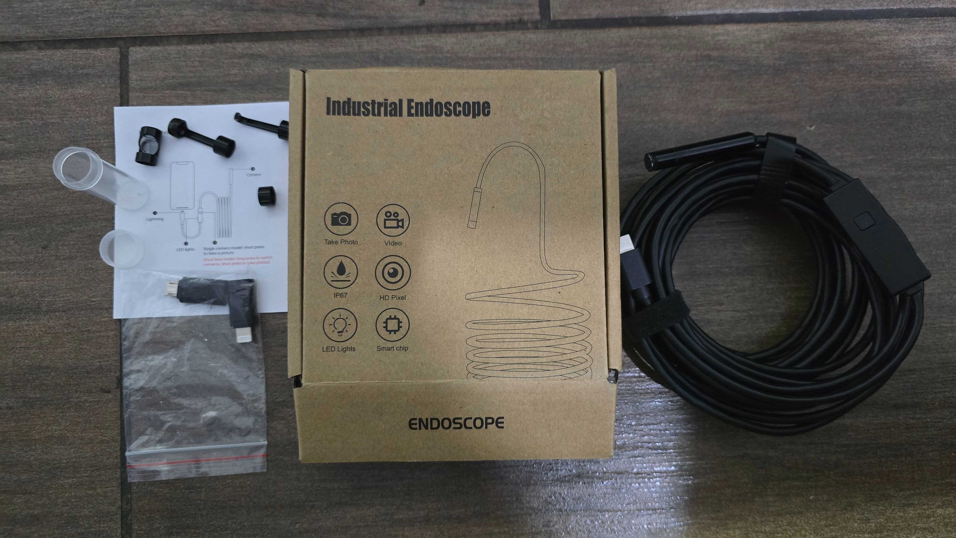 Endoskop Kamera Inspekcyjna FHD LED 5 metrów 3w1 USB-C