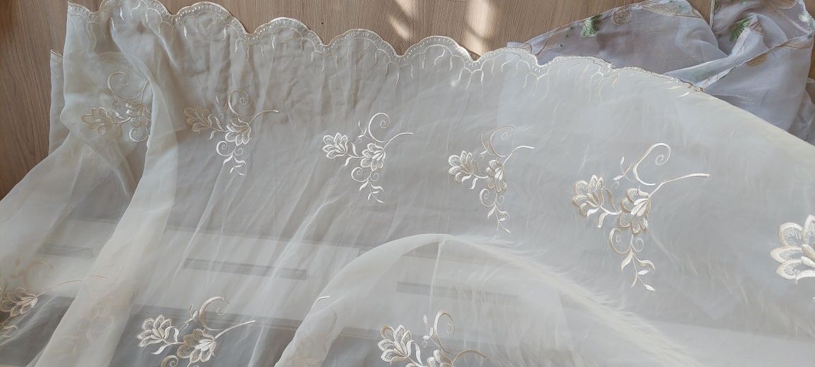 Firana długa haft 120x220