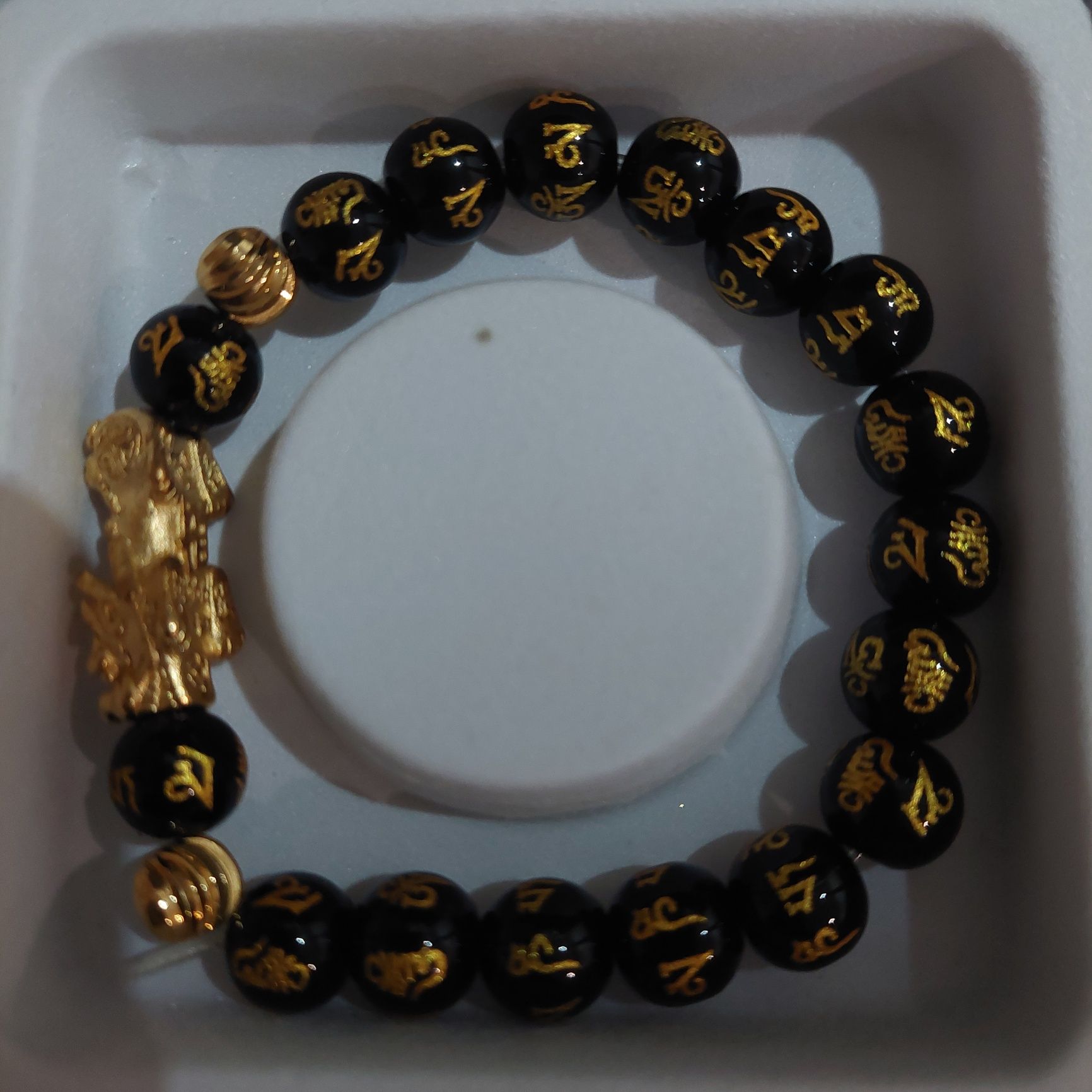 Pulseira Onix Protecção Espiritual. Cabeça de Dragão.