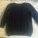 Granatowy sweter H&M Basic rękaw 3/4 z alpaką i wiskozą