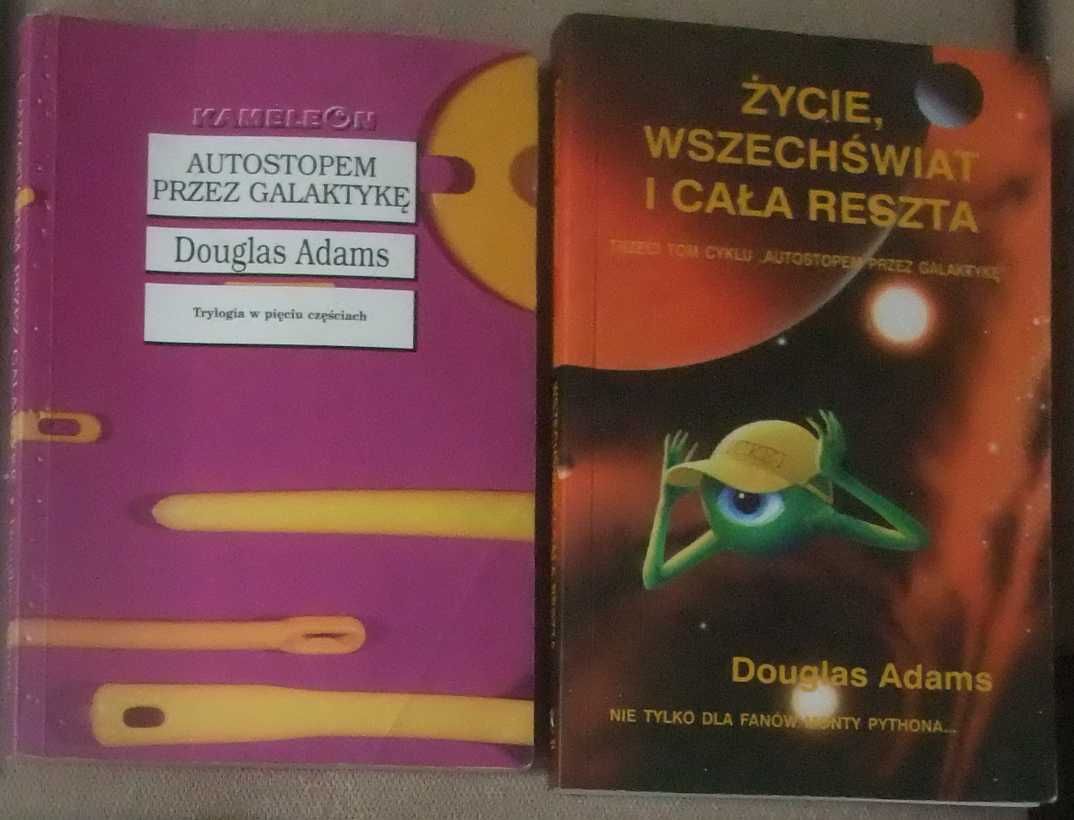 Autostopem przez Galaktykę Douglas Adams tomy 1 i 3 zestaw unikat
