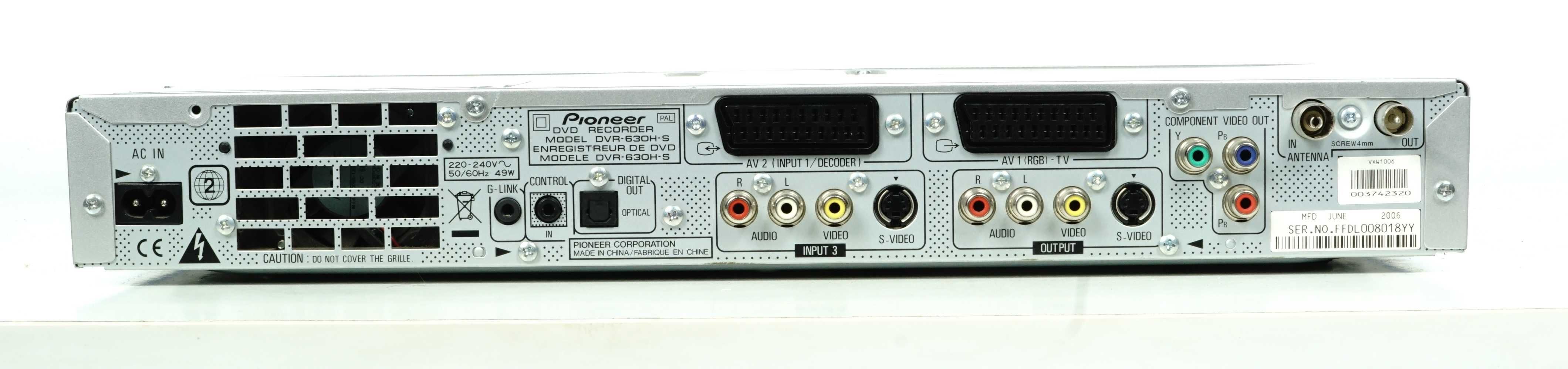 Nagrywarka DVD Pioneer DVR-630H HDD 250GB MP3 DVD-R / -RW