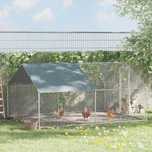 Galinheiro de Exterior de Metal Galvanizado 3x4x1,95 m