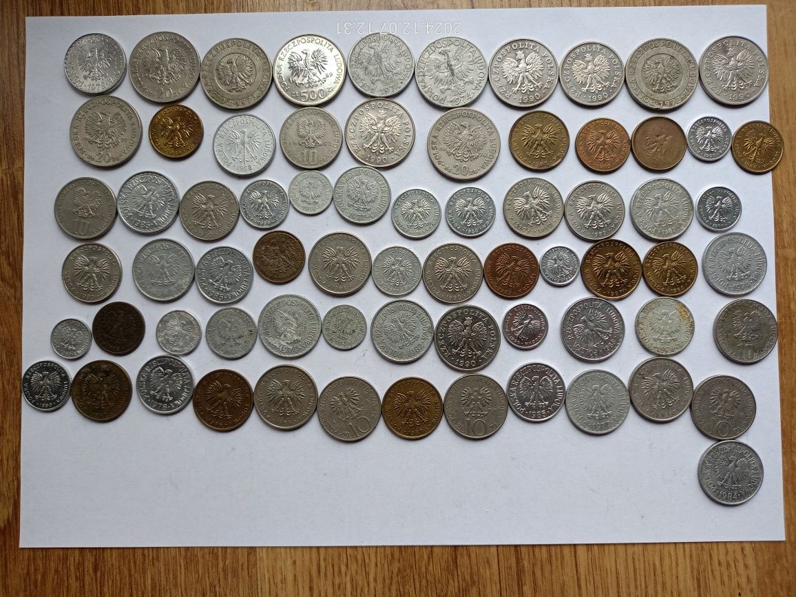 Monety z PRL 70 sztuk