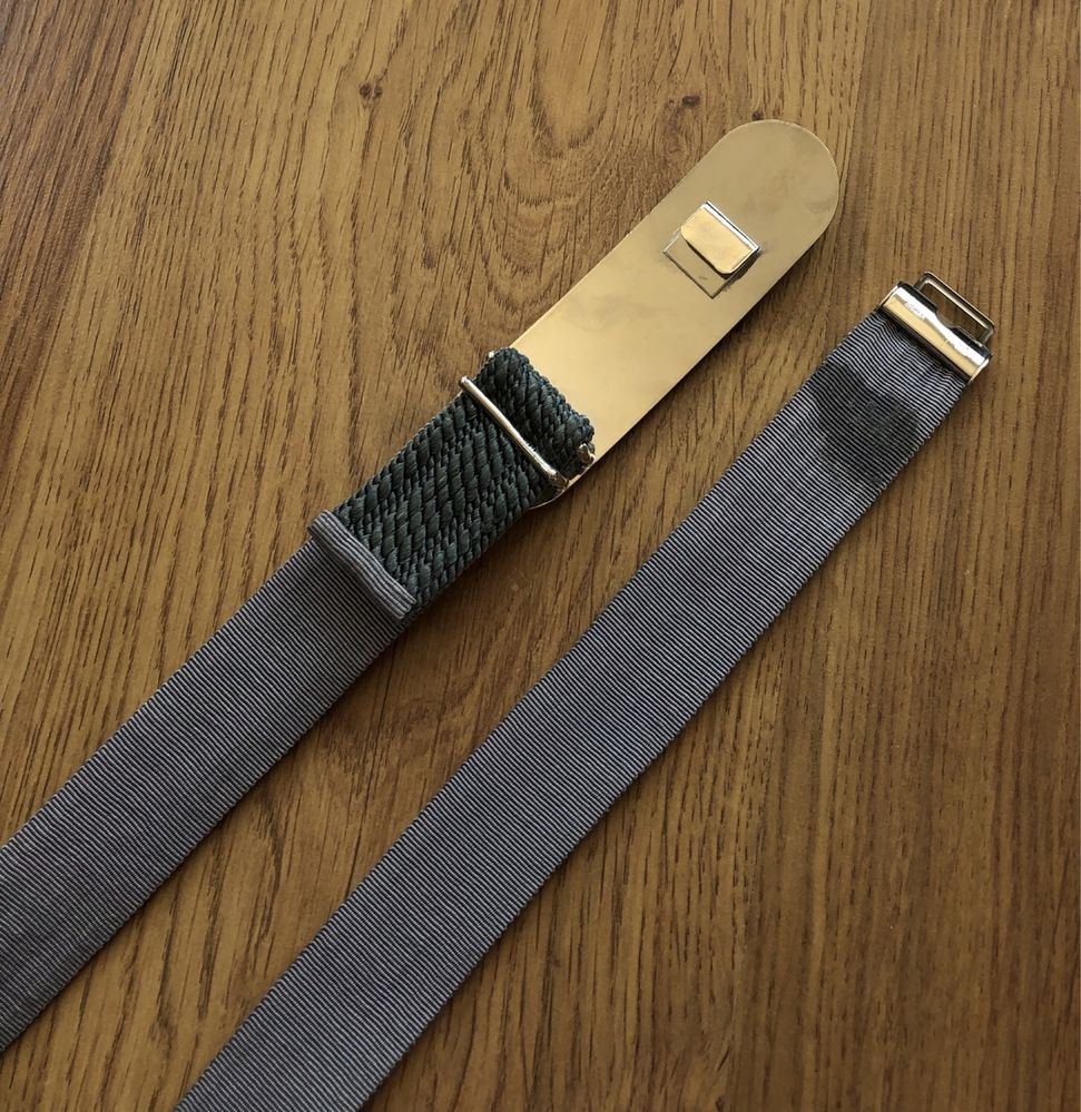 Pasek vintage Gutos sznurek sznurkowy boho hippie szary y2k