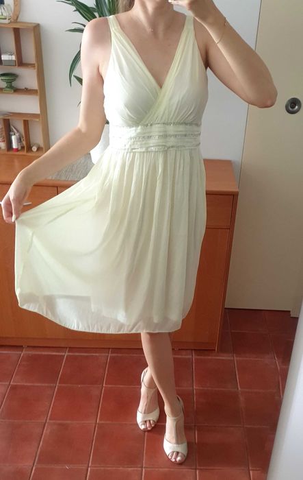 Nowa sukienka M 38 kopertowa żółta ciążowa komunia chrzciny wesele