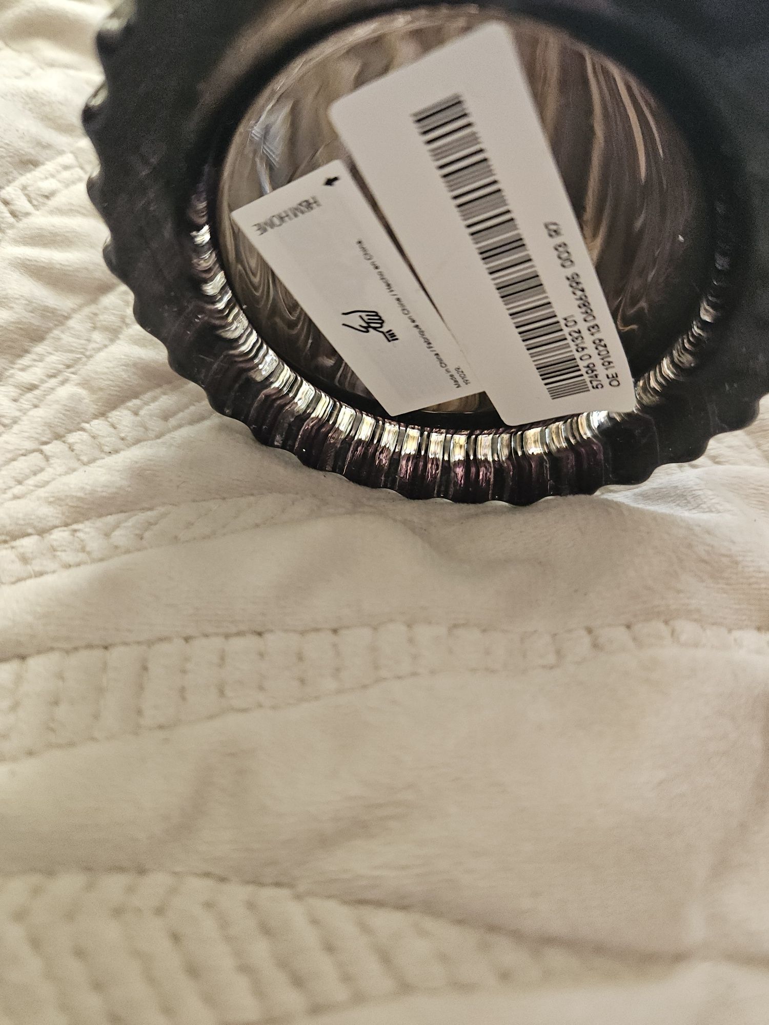 Wazon dzbanek przezroczysty ryflowany brązowy h&m