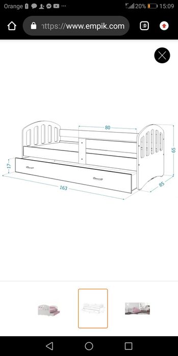Łużko dziecięce drewniane