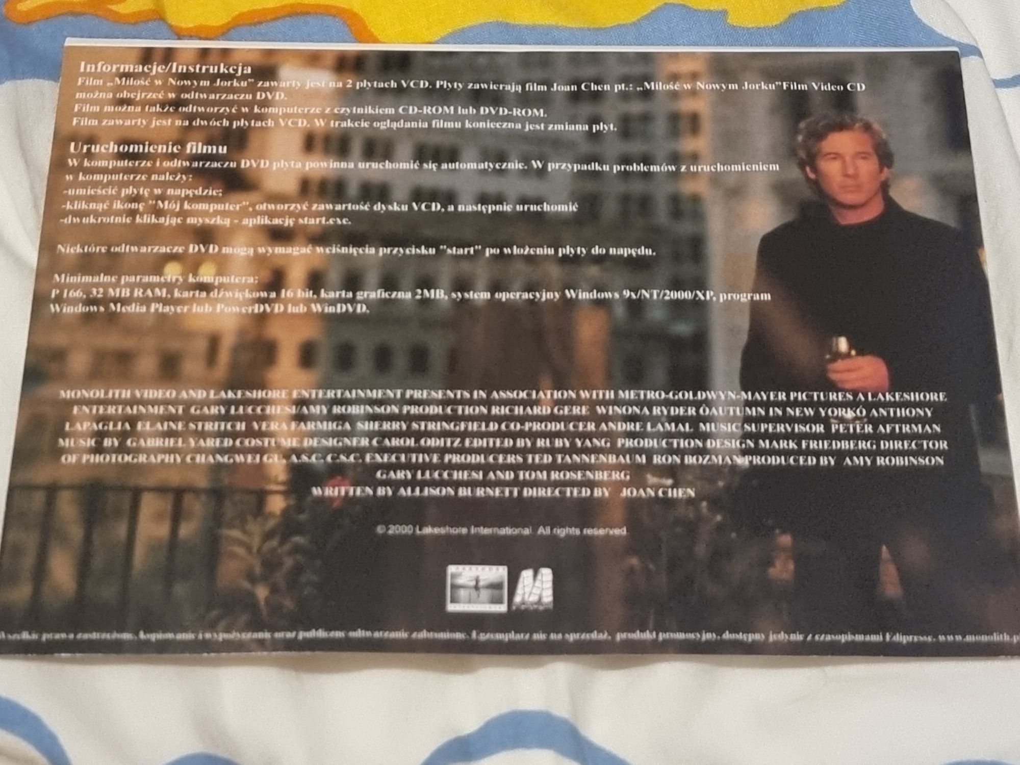Płyta vcd miłość w nowym jorku richard gere winona ryder