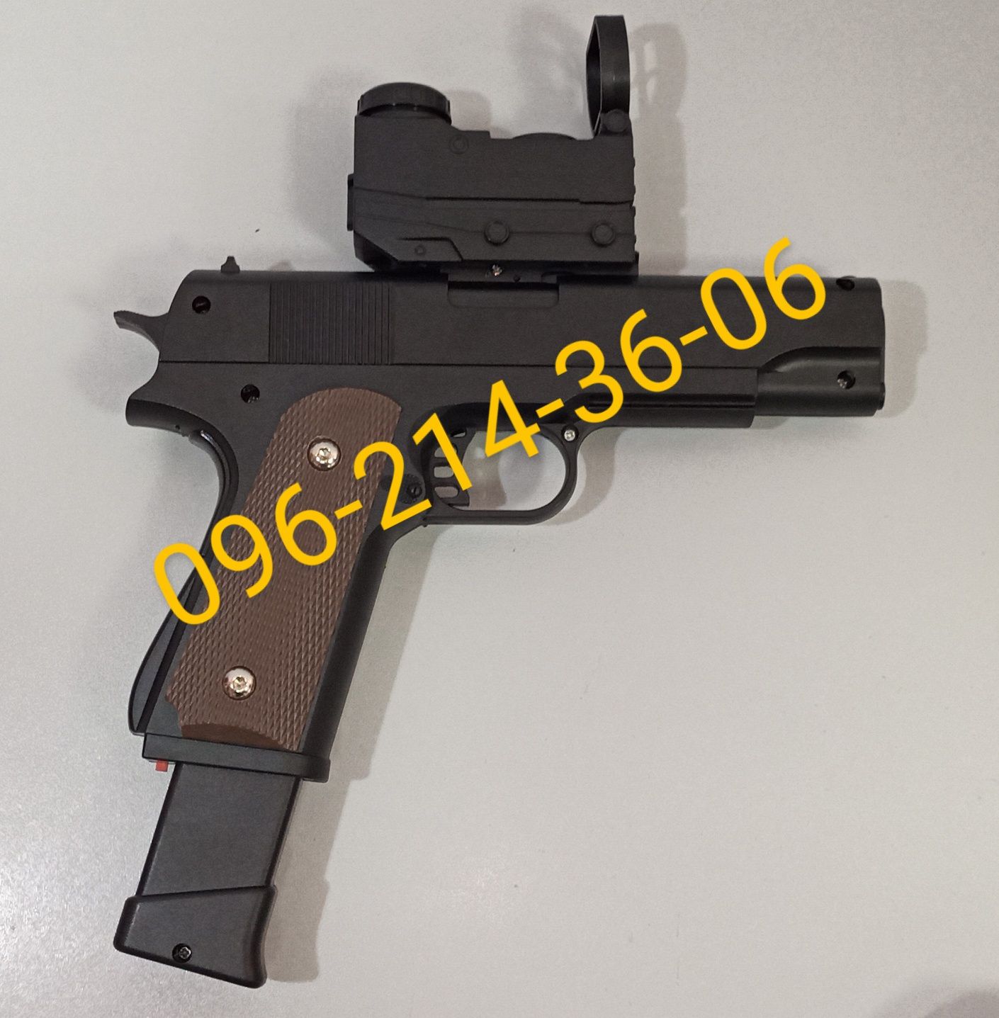 Детский пистолет Colt M1911 black на аккумуляторе на пульках и орбизах