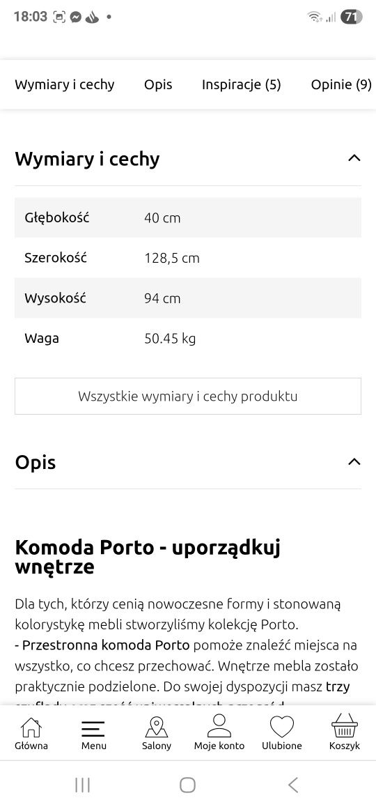 Zestaw mebli BRW Porto