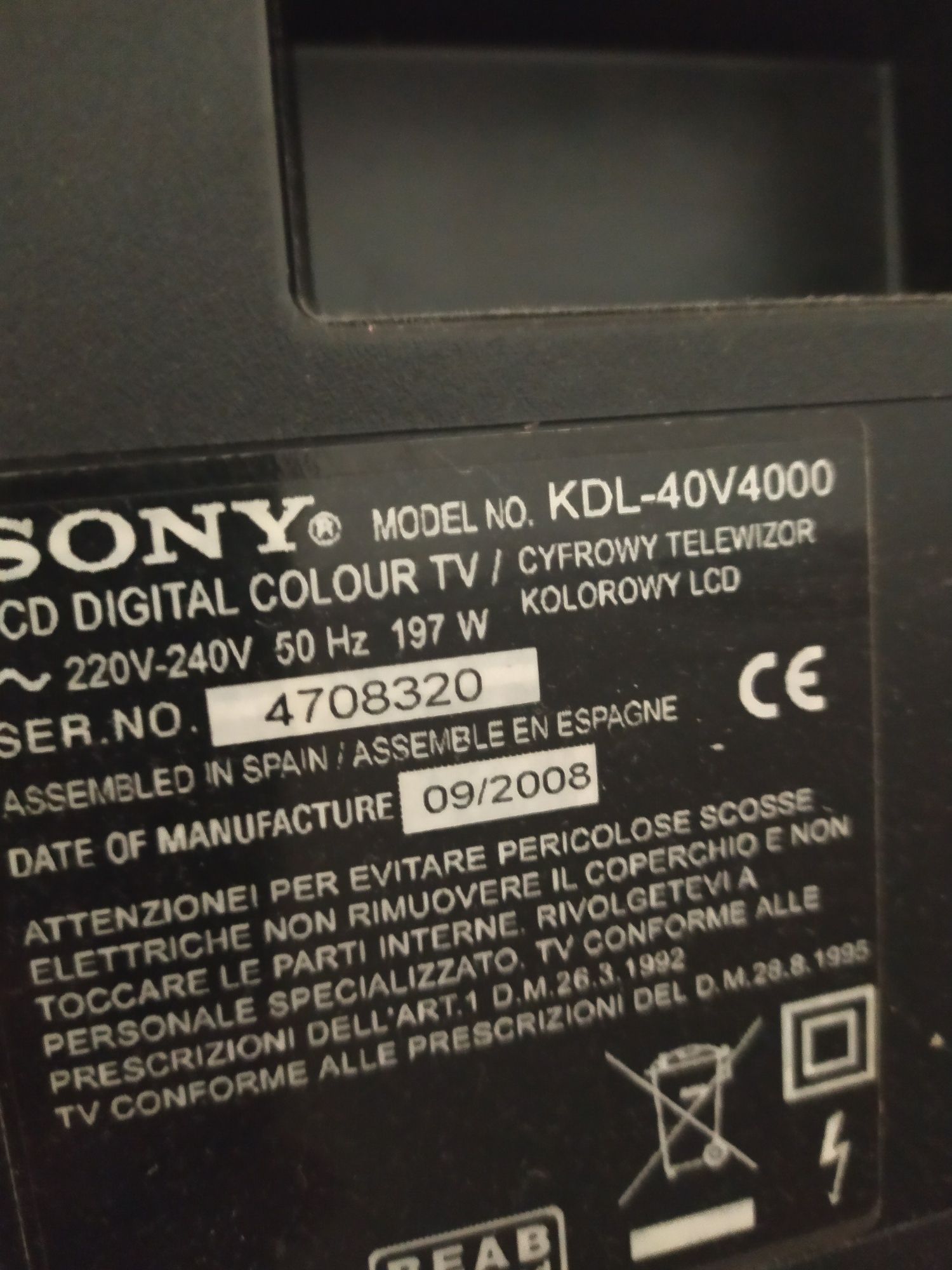 Sony 42cale sprawny bez pilota