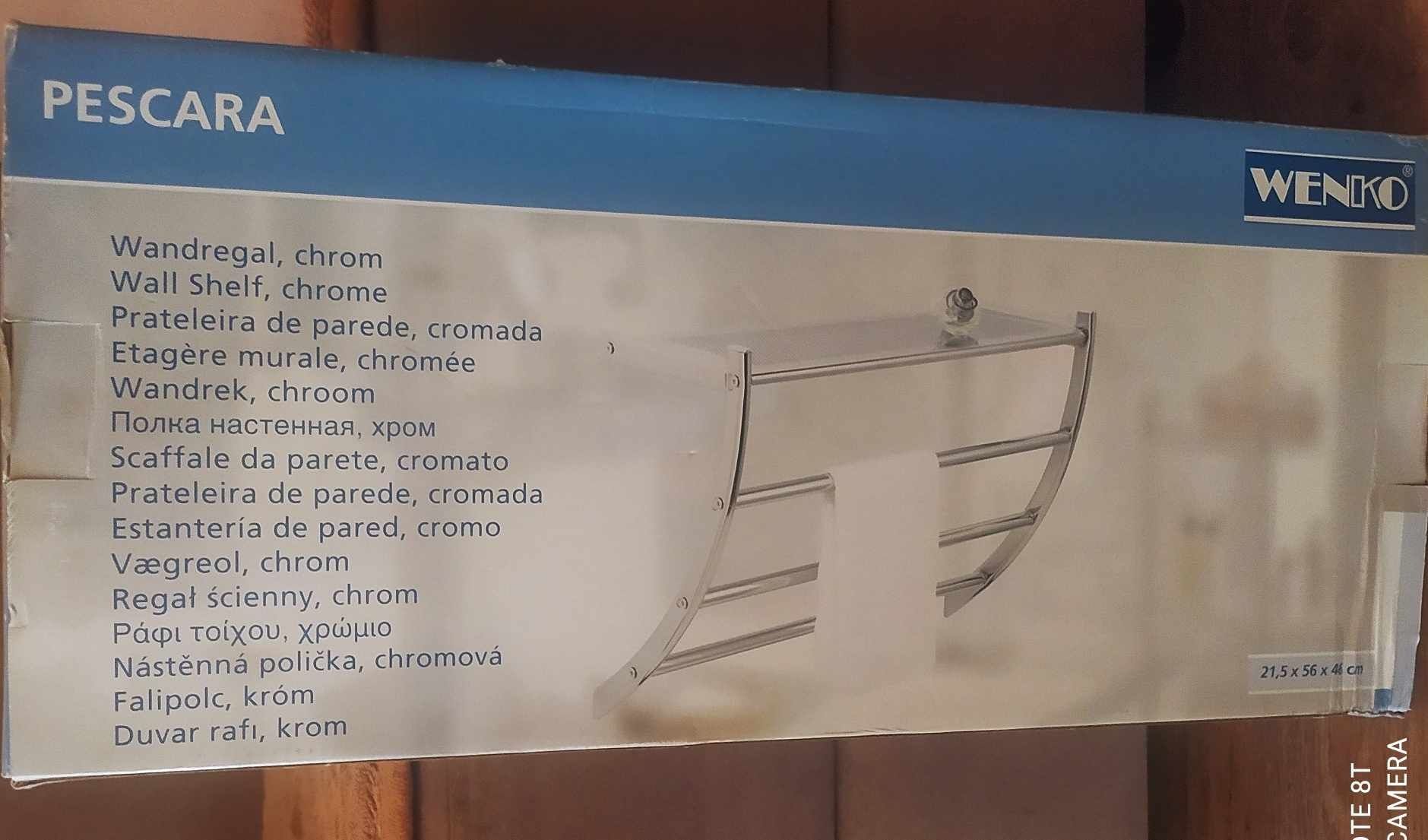 Regał ścienny chromowany