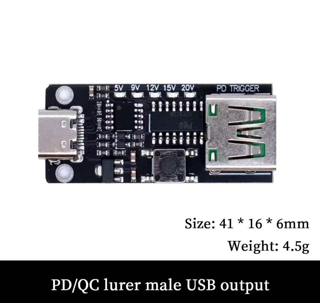 Триггер 100w PD2.0/3.0 тригер QC Usb Type C на USB 5v -20V 5А до 140w