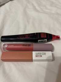 Maskara bourjois twist up pomadka paese maybelline super stay matte in