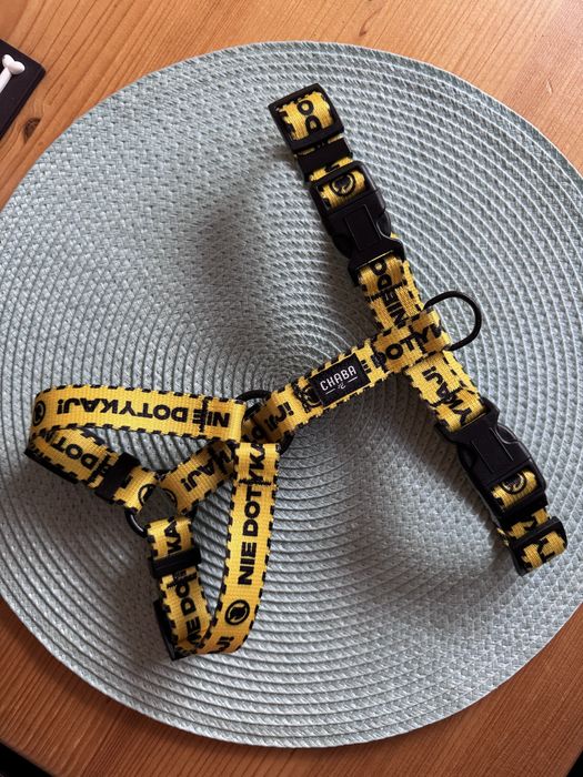 Chaba szelki guard NIE DOTYKAJ żółte dla pieska reaktywnego M