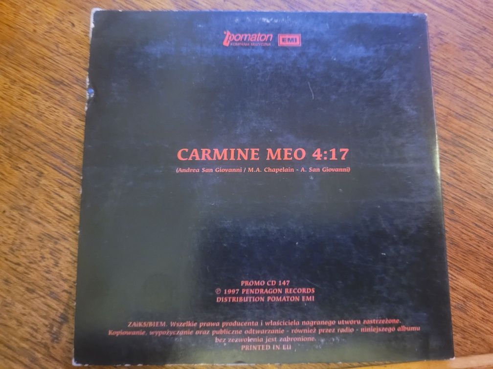 CD Singiel Emma Shapplin  Carmine Meo 1997 Pomaton / promo