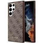 Etui Guess 4G Metal Gold Logo na Samsung Galaxy S23 Ultra - brązowe