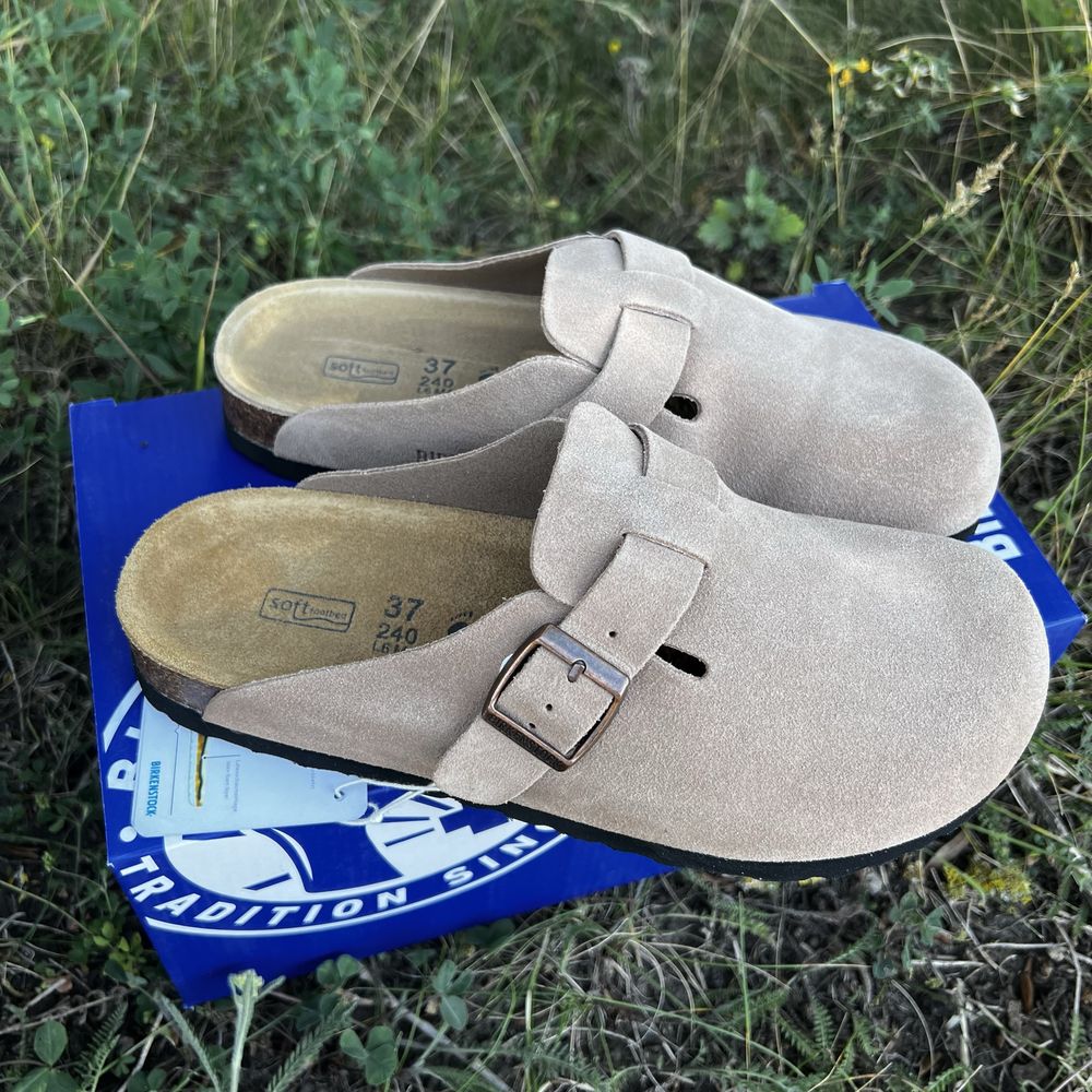 birkenstock mud color бежевий колір сабо жіночі біркеншток оригінал