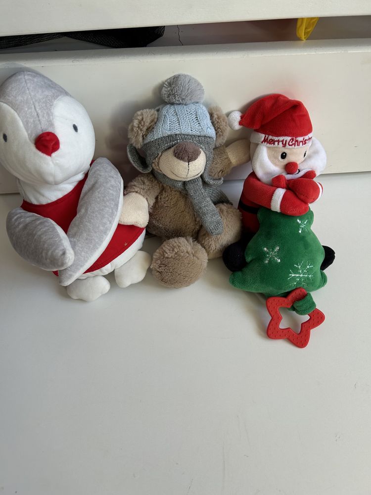 Іграшки новорічні пінгвін, Миколай, ведмедик