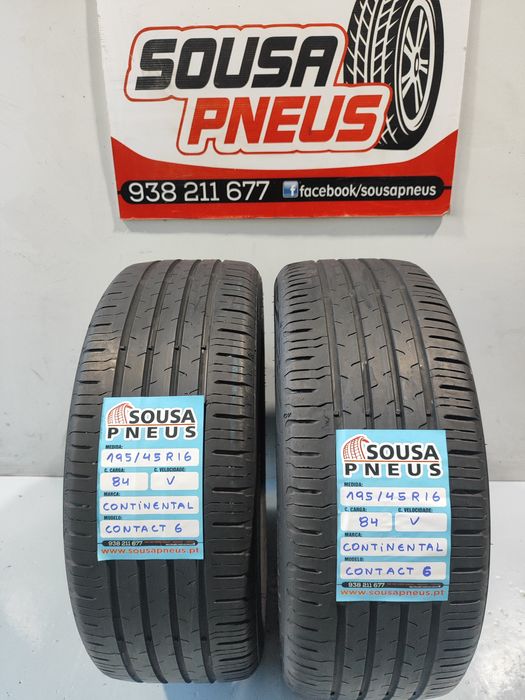 2 pneus semi novos 195-45R16 Continental - Oferta dos Portes