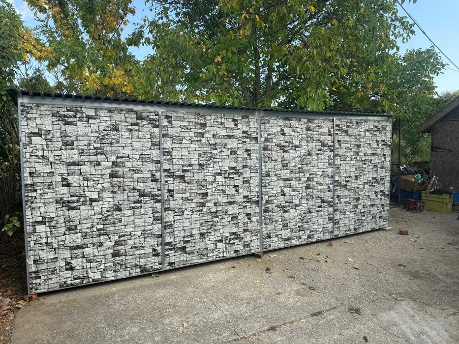 Garaż blaszany 3x5 imitacja kamień