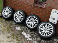 Komplet pięknych alufelg 17cali 5x112 +LATO 225/45 R17 Stan Bdb S-Line