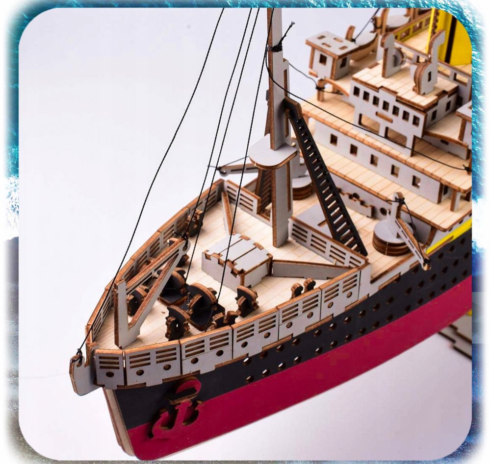 Puzzle Statek Titanic 3D Drewniany Model Ogromny 88 cm PREZENT 371 el