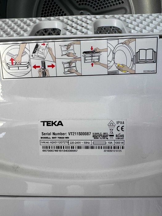 Máquina de Secar Roupa Teka SHT 70820 WH – Como Nova!