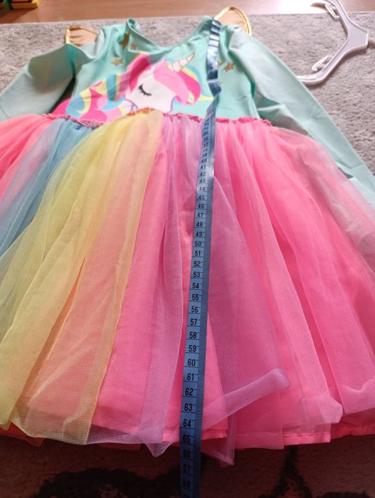 Sukienka jednorożec, skrzydełka , 122/128 H&M, stan idealny, karnawał