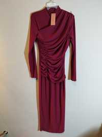 Długa włoska sukienka drapowana rozmiar od XS do M