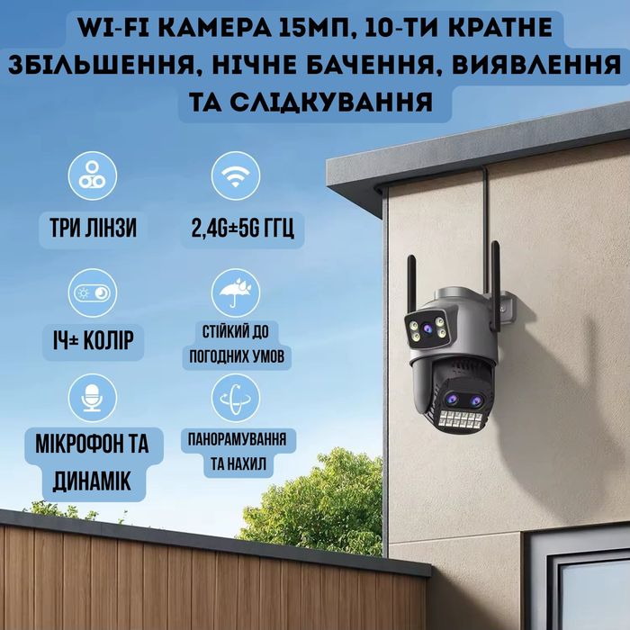 BESDER 15МП Wi-Fi камера с двусторонней связью и ночным видением
