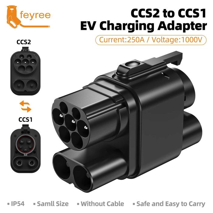 Адаптер перехідник CCS2 CCS1 Combo DC+AC Guwieyg Feyree Beret