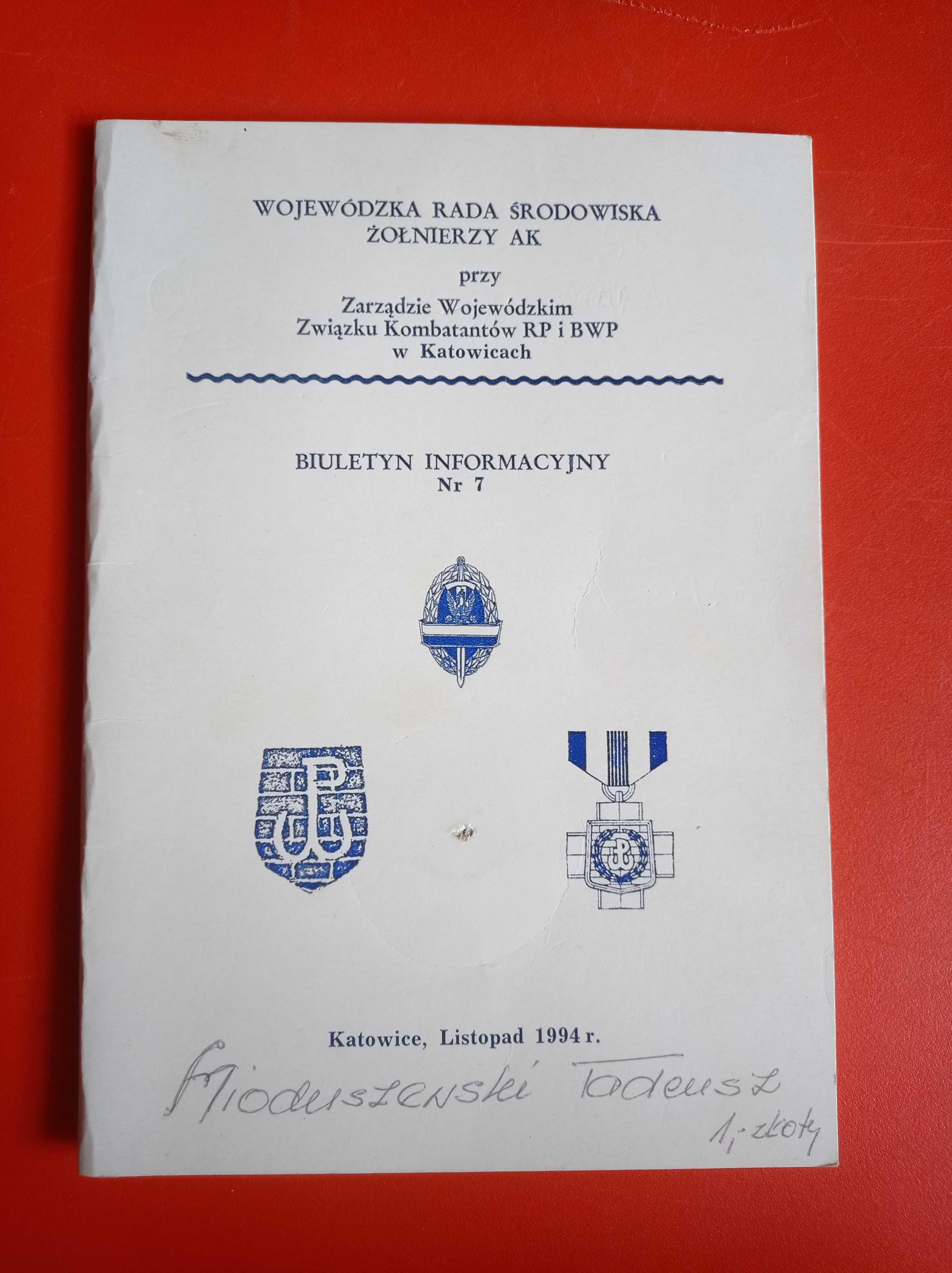 Wojewódzka Rada Środowiskowa Żołnierzy AK... listopad 1994