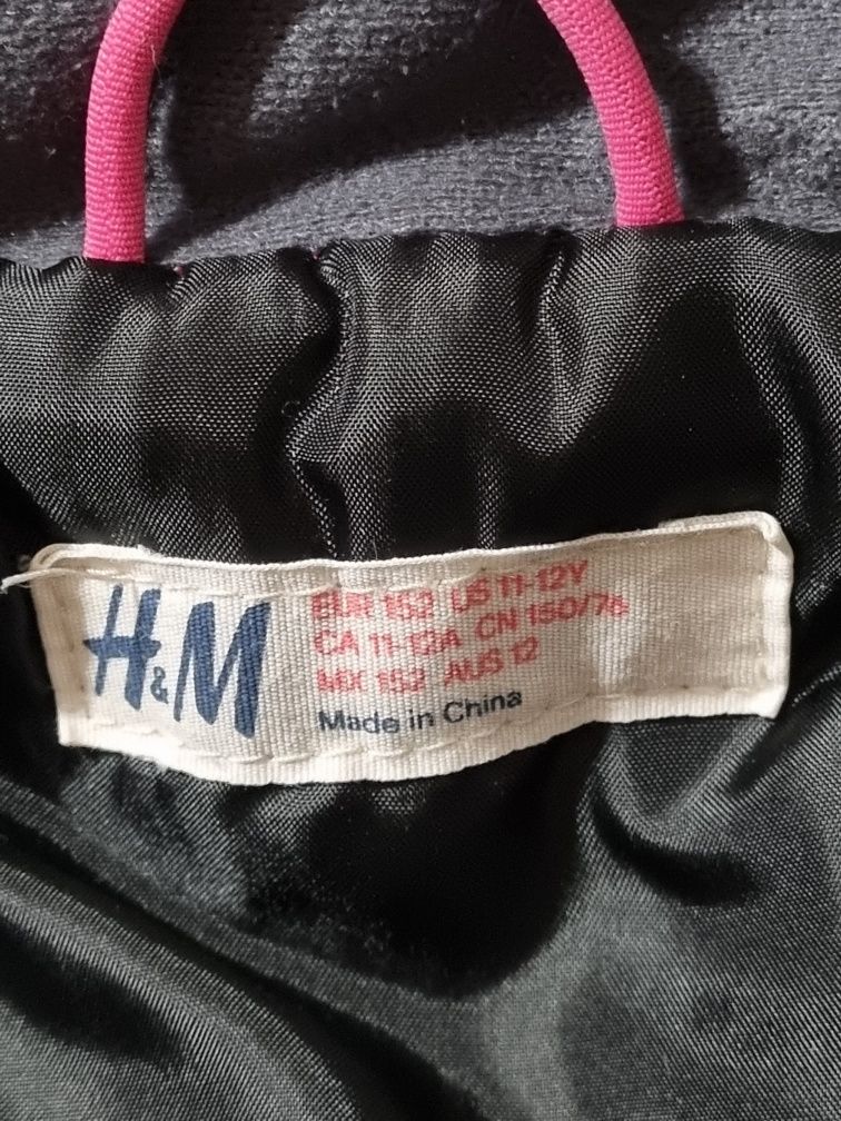 H&M różowa kurtka zimowa ocieplana r. 152