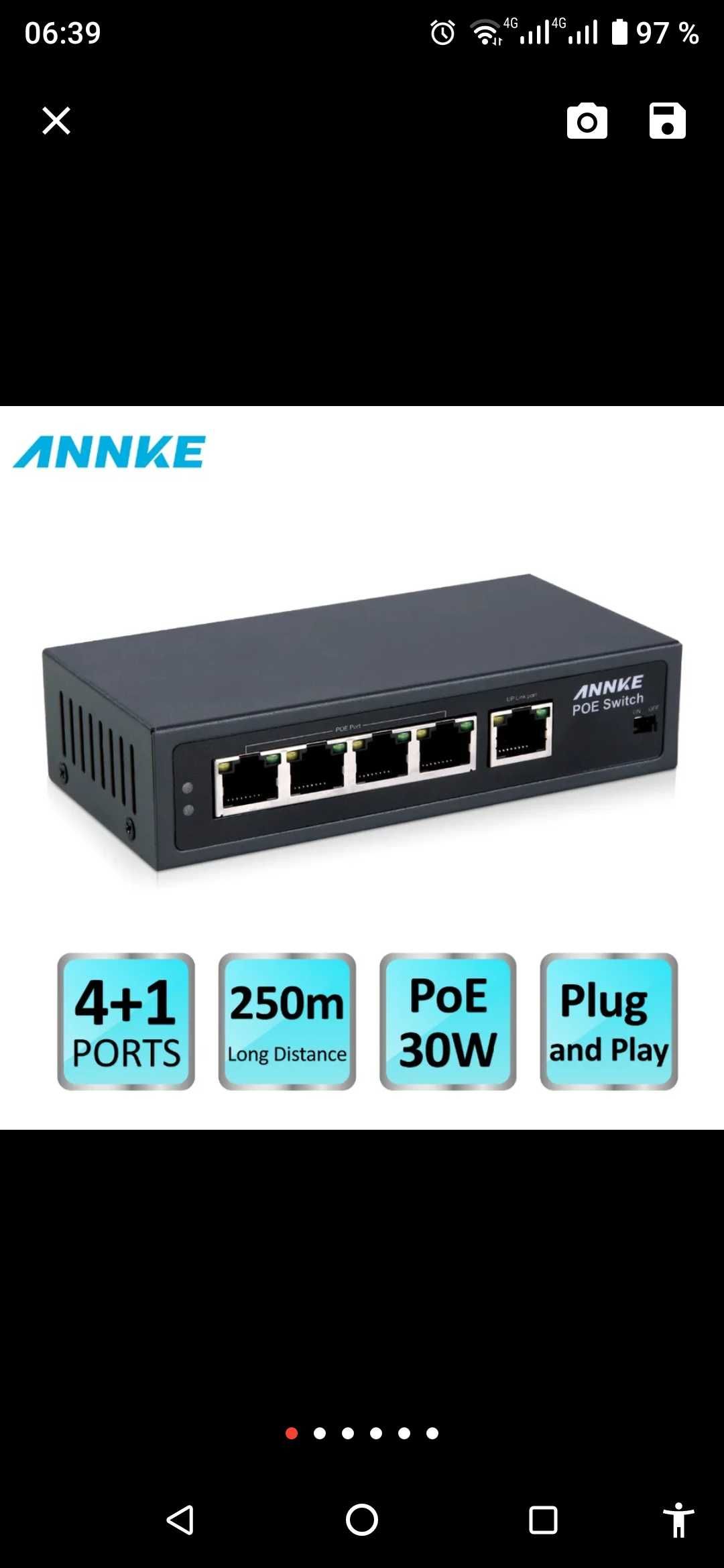 Коммутатор ANNKE 4POE 1FE 250 м