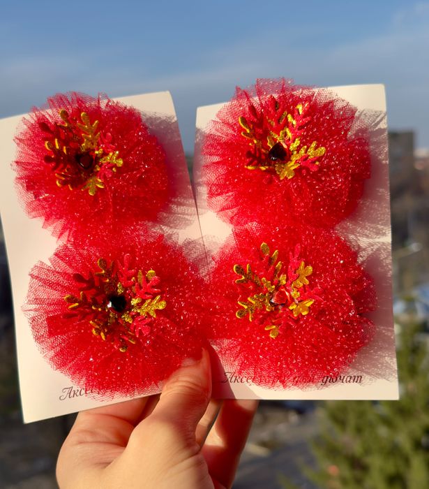 Зимові бантики. Бантики сніжинка. Святкові бантики