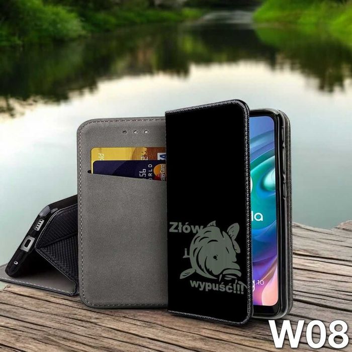 Motorola Edge 50 Ultra wędkarskie etui zamykane portfel ryby karp