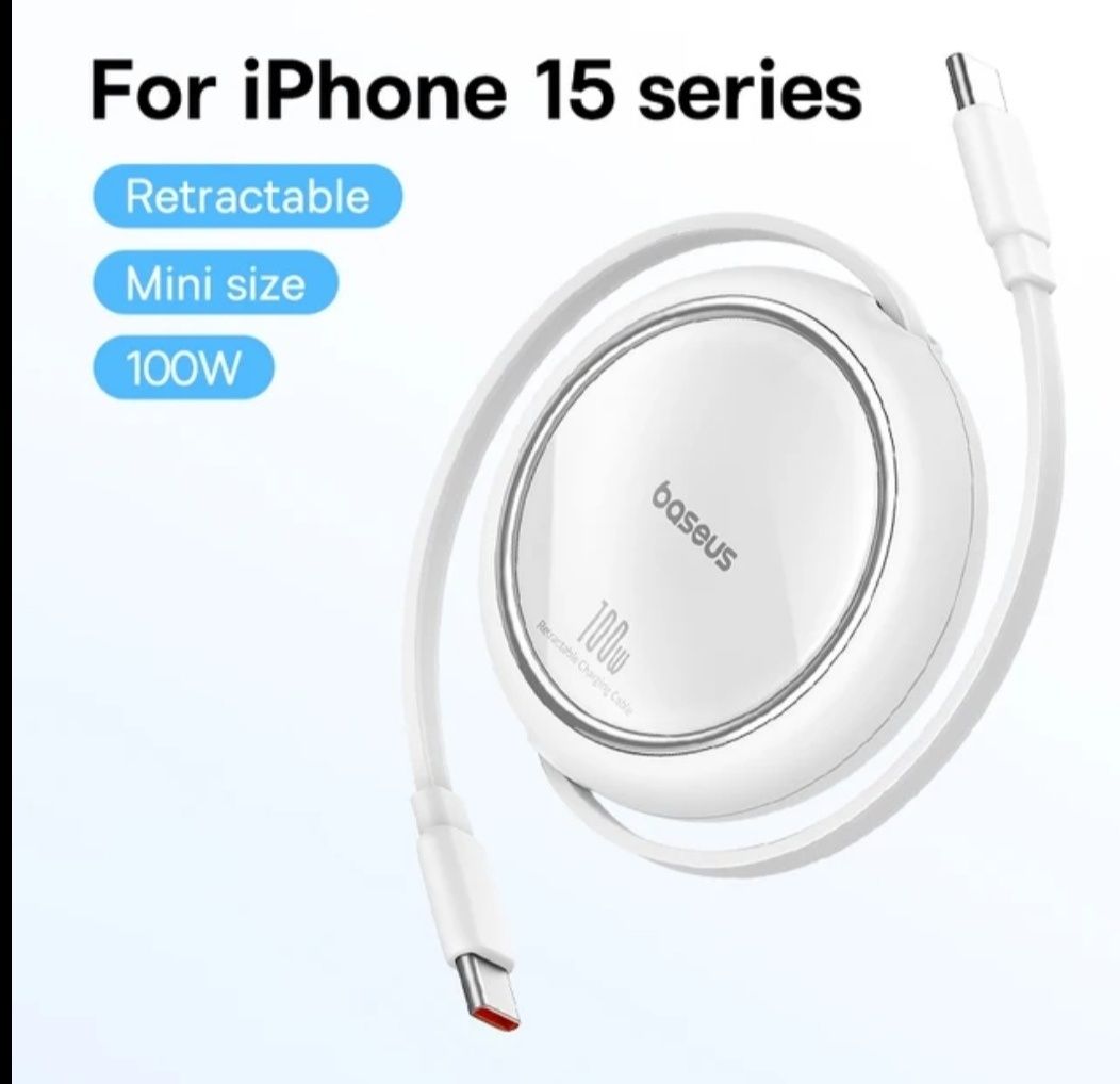 Кабель Baseus USB-C на USB-C PD 100W 1м white.