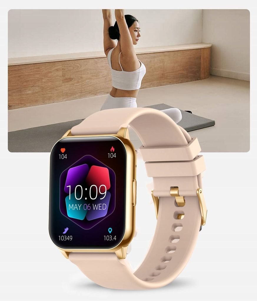 smartwatch zegarek damski funkcja rozmów z menu  aplikacją po polsku