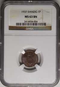 1 Pfennig 1937 NGC MS63 BN