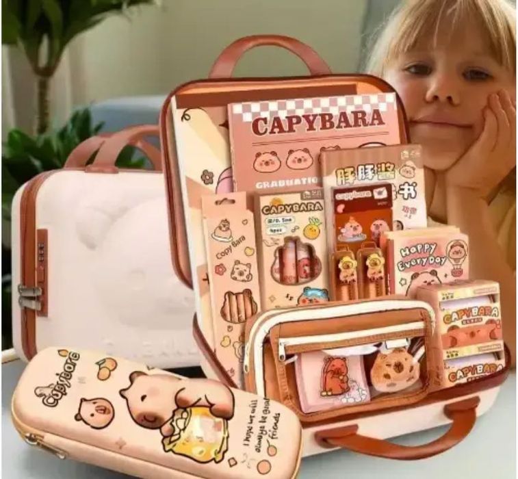 ХИТ! Детский подарочный набор для творчества 55 предметов «Капибара»