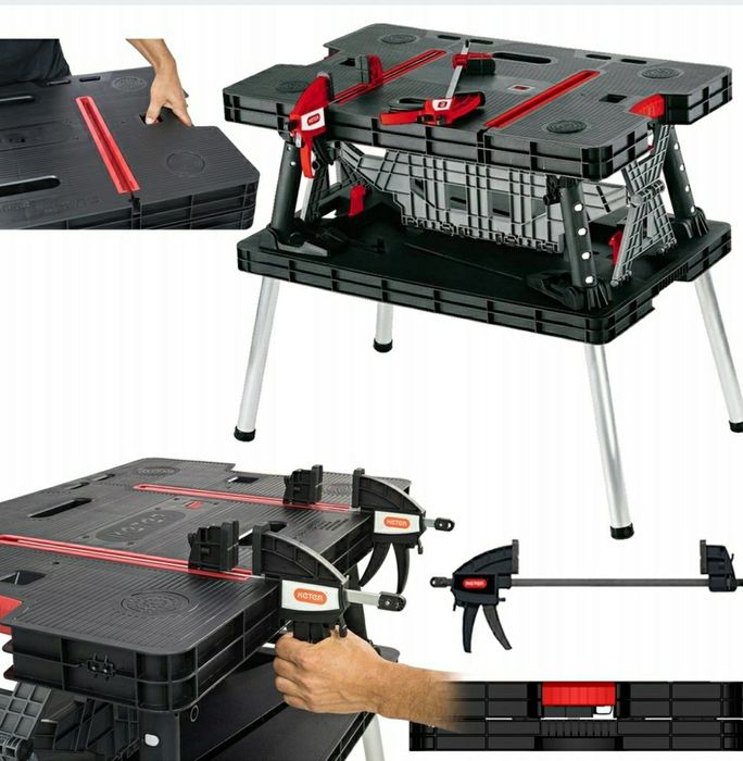 Стіл верстак Keter Pro 237005 професійний + 2 струбцини
