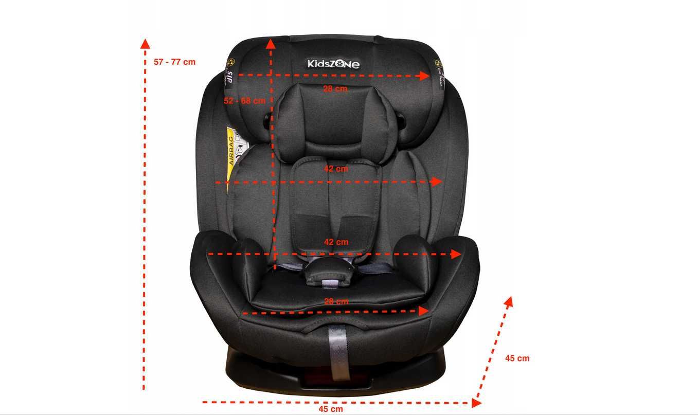 Fotelik samochodowy Kids Zone obrotowy 360° ISOFIX 0-36 kg Nowy (F14)